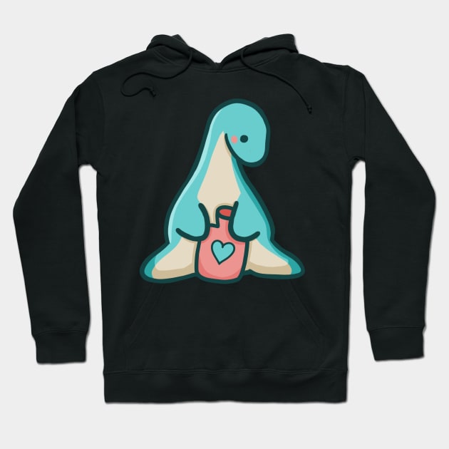 Cute long neck, Sweet dino, Love dinosaur Hoodie by hugadino